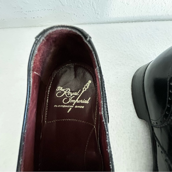 Vintage Florsheim Imperial Black Wingtip Shoes Men\'s Size US 9B main image 14